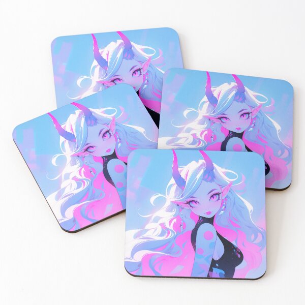 Item preview, Cute Bright Pink Demon Anime Girl designed and sold by bubblegoth.