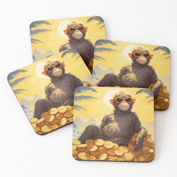 Item preview, Monkey at the Beach Poster designed and sold by WSMonkeyPosters.