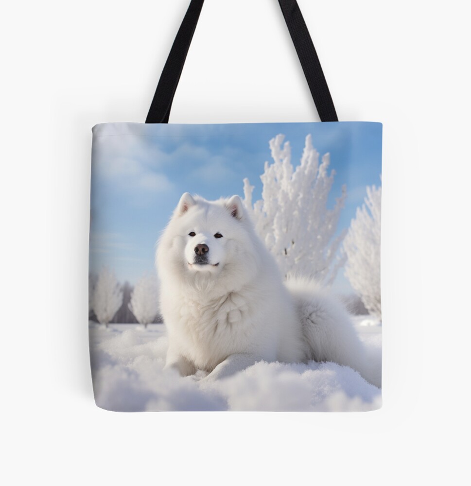 Samoyed dog in the snow