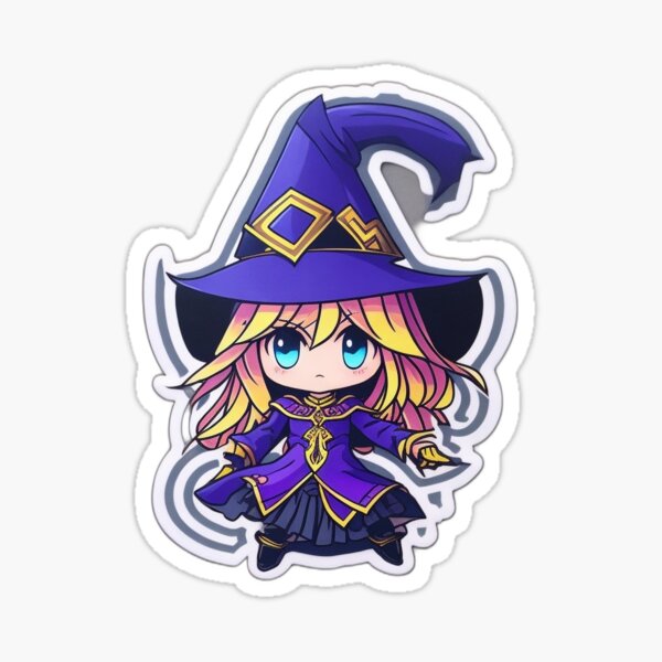 Vista previa del artículo con la obra «pegatina chica maga oscura», diseñado y vendido por ArtStorm  Designs.