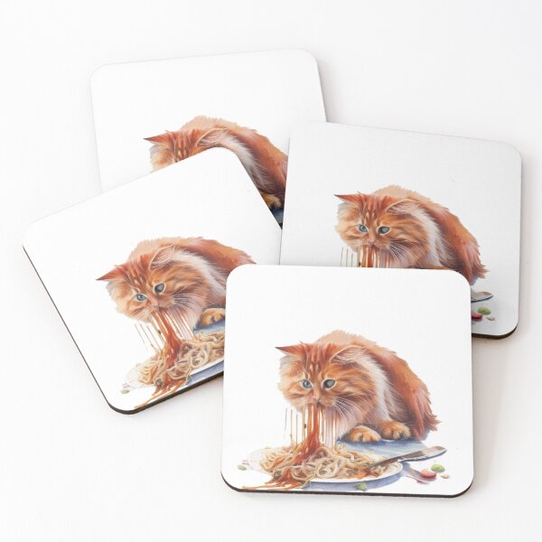 Item preview, Cat Eating Spaghetti designed and sold by Print_Fuse.