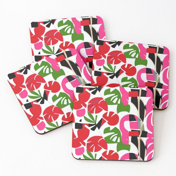 Item preview, Red pink tropical abstract  designed and sold by Roxburylane.
