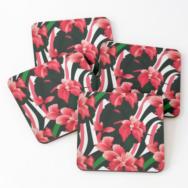 Item preview, Pink black striped floral  designed and sold by Roxburylane.