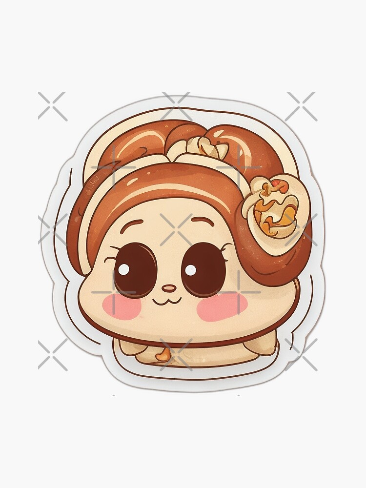 Kawaii Happy Cinnamon Bun Sticker