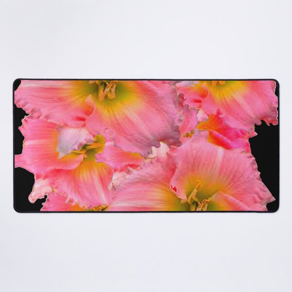 Item preview, PINK DAY LILIY FLOWERS GARDEN BLACK ART designed and sold by sharlesart.