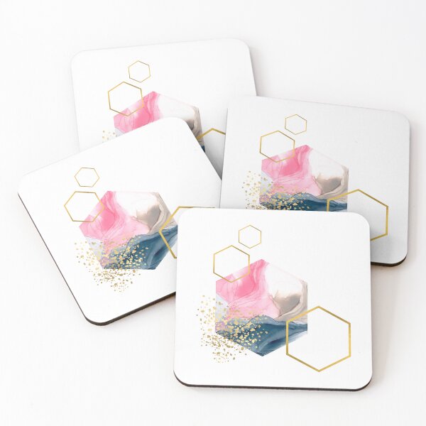 Item preview, Pink abstract alcohol ink honeycomb design designed and sold by CreativeStrand.