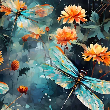 Artwork thumbnail, Dragonfly Pattern 19 by DigitalPatternx