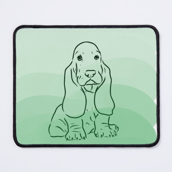 Item preview,  Basset Hound Gradient Green designed and sold by EmilysCozyCards.
