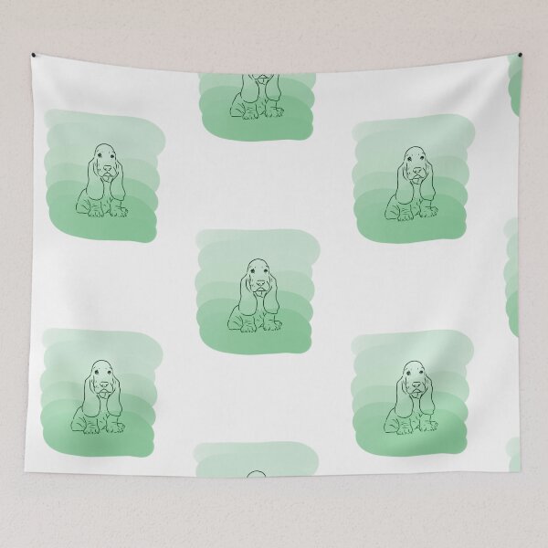 Item preview,  Basset Hound Gradient Green designed and sold by EmilysCozyCards.