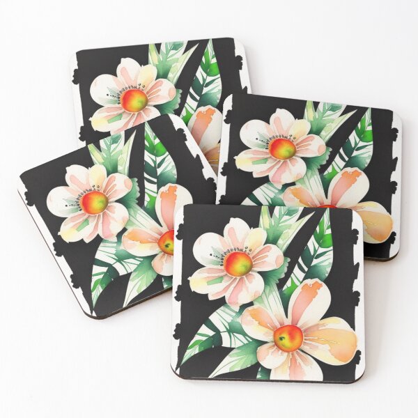 Item preview, Peach watercolor flowers  designed and sold by Roxburylane.