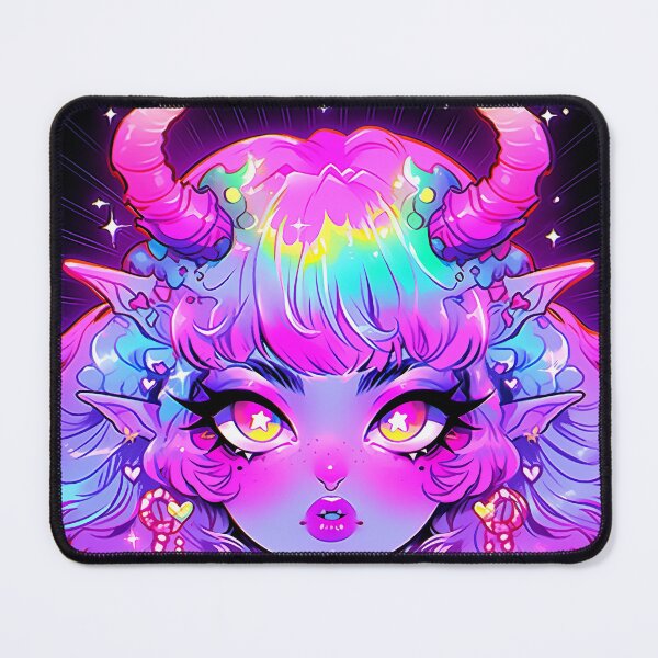 Item preview, Cute Bright Pink Little Demon Anime Girl designed and sold by bubblegoth.