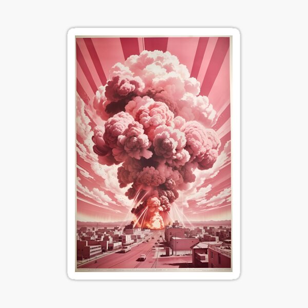 Item preview, Retro Style 50s Pink Nuclear Explosion Posters Vibrant Art for Your Space A Dazzling Fusion of Nostalgia and Modern Artistry designed and sold by ButonDesign.
