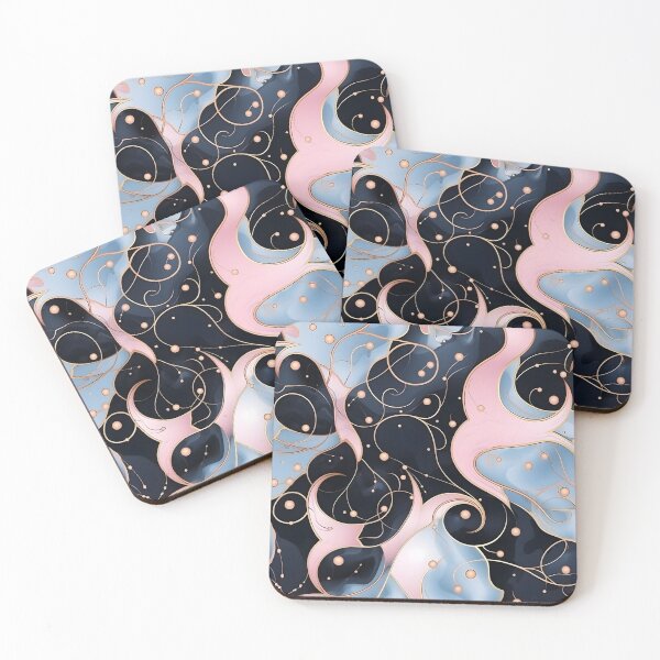 Item preview, Elegance in Marble: Blue, Rose, Gold & Black Seamless Pattern designed and sold by Moo7shop.
