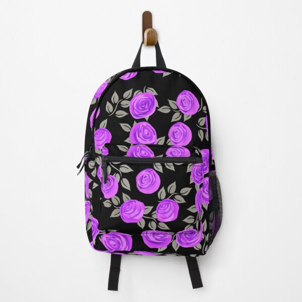 Item preview, Painted purple roses on a black background designed and sold by FlowerandDesing.