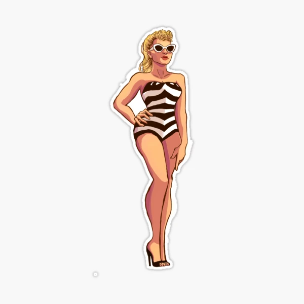 Barbie Movie Original Swimsuit Barbie Sticker for Sale by FluffyRaccoons