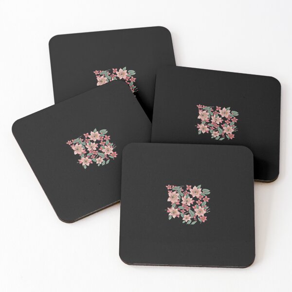 Item preview, Big and small cherry blossoms on black designed and sold by FlowerandDesing.