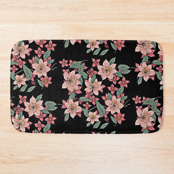 Item preview, Big and small cherry blossoms on black designed and sold by FlowerandDesing.