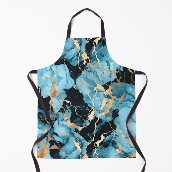 Item preview, Ethereal Elegance: Sky Blue, Gold & Black Marble Seamless Pattern designed and sold by Moo7shop.