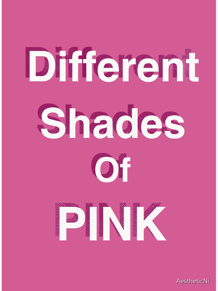 Different shades deals of pink