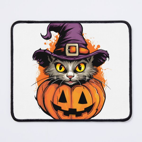Item preview, Spooky Charm: Cat and Pumpkin Halloween Pattern designed and sold by Studio-Mind.