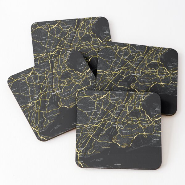 Item preview, NewYorker Capture the Essence of New York: Stylish Map Image on Black Background, Perfect Gift for New York Residents designed and sold by ButonDesign.