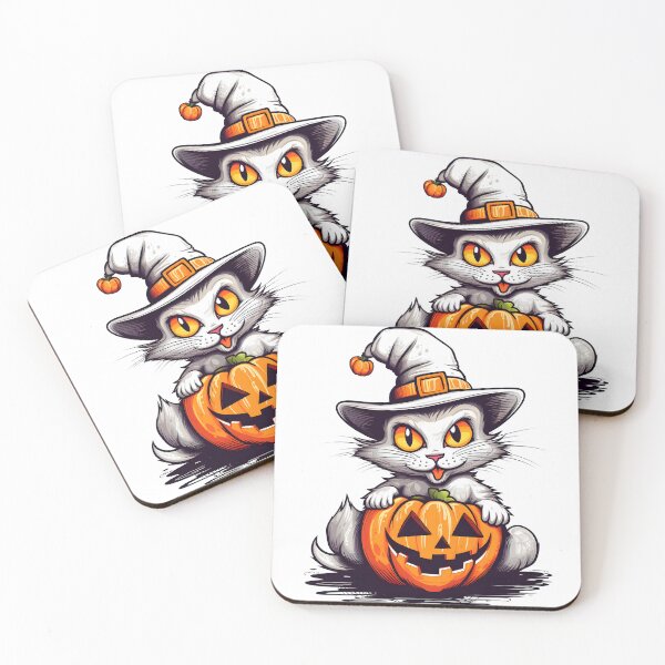 Item preview, Purr-fectly Spooky: Cat and Pumpkin Halloween Artwork designed and sold by Studio-Mind.