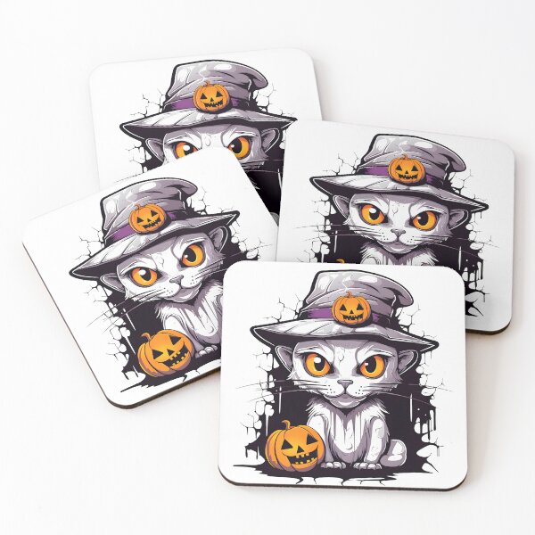Item preview, Purr-fectly Spooky: Cat and Pumpkin Halloween Artwork designed and sold by Studio-Mind.