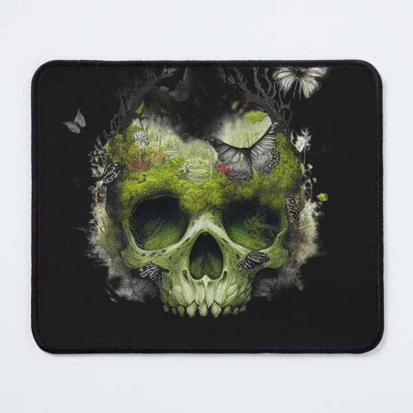 Item preview, Skull with Butterflies and Flowers Green designed and sold by TonyYang888.