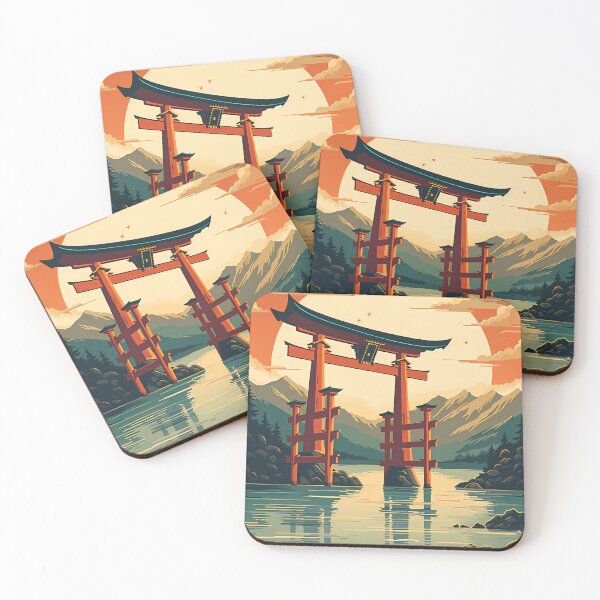 Item preview, Floating Torii Gate - Vintage Japanese Poster designed and sold by BrushstrokesA.