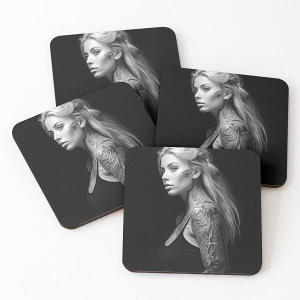 Item preview, Tattooed lady (B&W) designed and sold by ScenicViewPics.