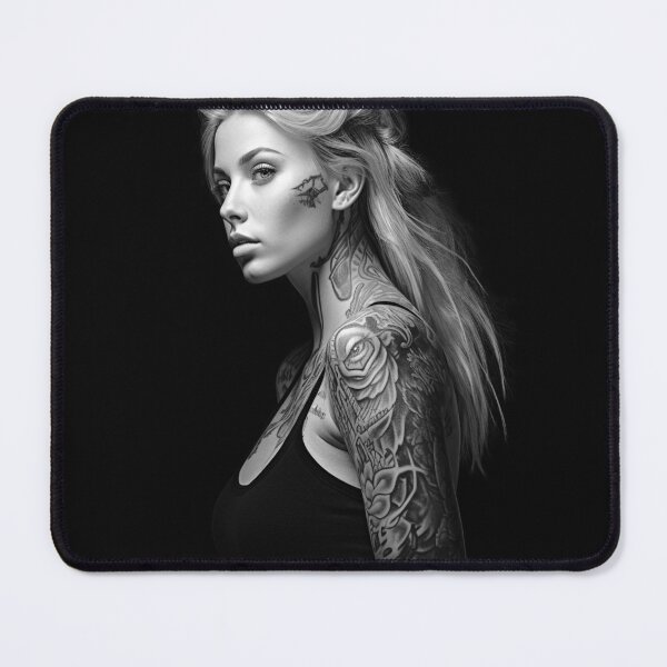 Item preview, Tattooed lady (B&W) designed and sold by ScenicViewPics.