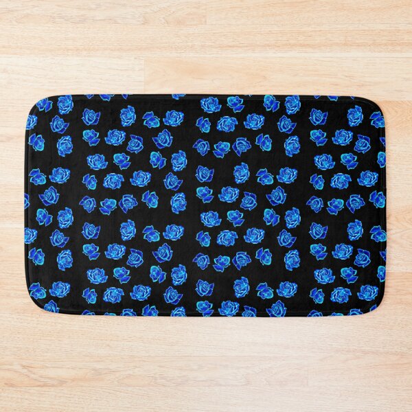 Item preview, Copy of Sharply glowing bright blue roses on black designed and sold by FlowerandDesing.
