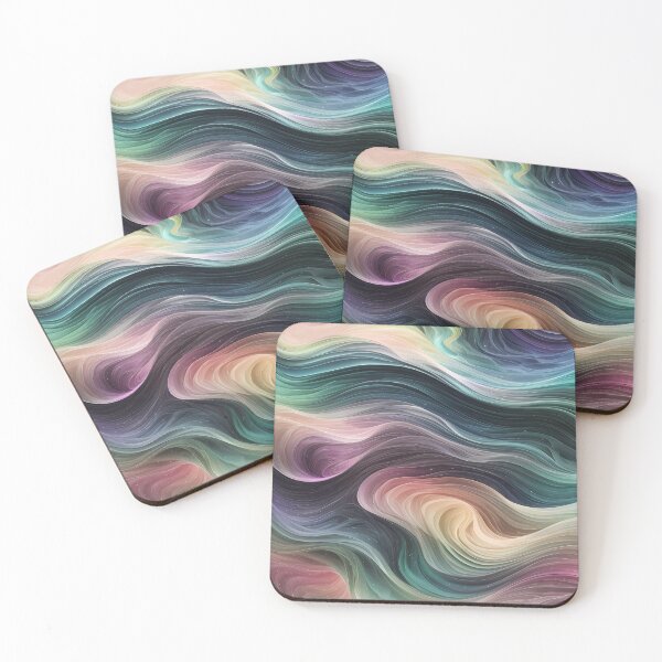 Item preview, Boreal Ethereal-style wavy pattern in pastel colors designed and sold by Omarupattern51.