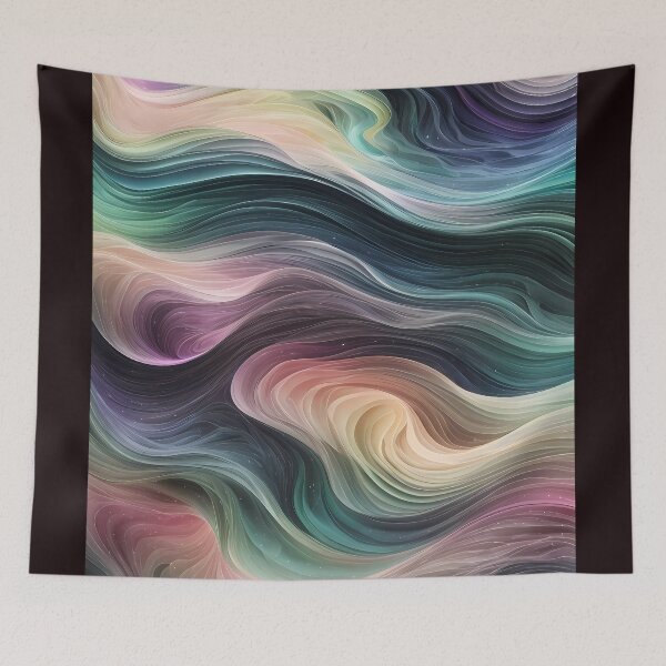 Item preview, Boreal Ethereal-style wavy pattern in pastel colors designed and sold by Omarupattern51.