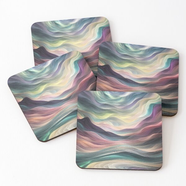 Item preview, Magical Polar Lights-wavy pattern style in pastel colors designed and sold by Omarupattern51.