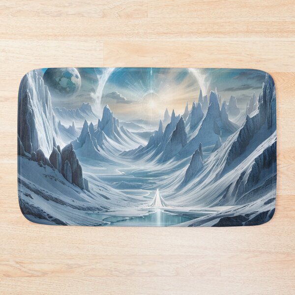 Item preview, "Epic Icy Adventure: Humans Amidst the Frozen Majesty" designed and sold by BuyArtMosaic.