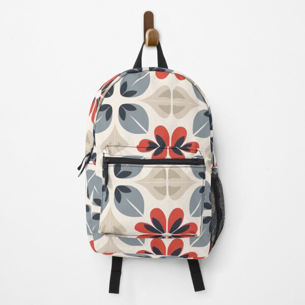 Item preview, Red and Grey Simple Flower Tile Pattern designed and sold by AerinDigital.