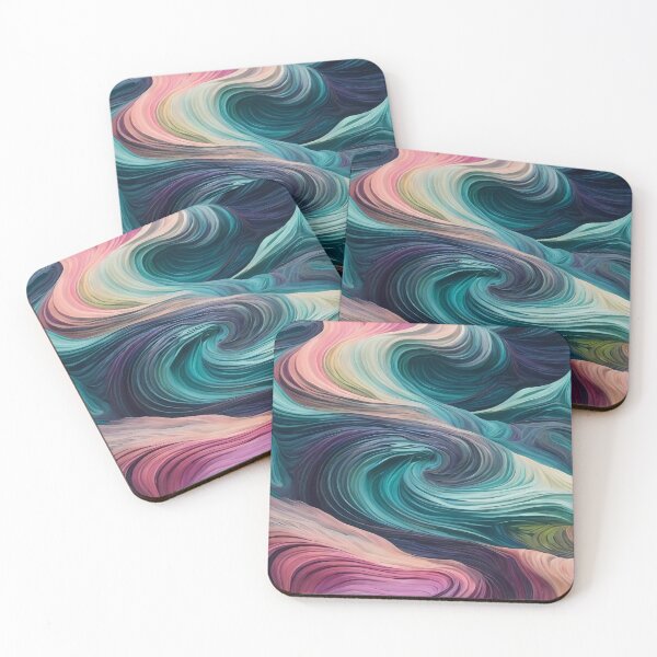 Item preview, Dazzling Symphony Aurora-style wavy pattern in pastel colors designed and sold by Omarupattern51.