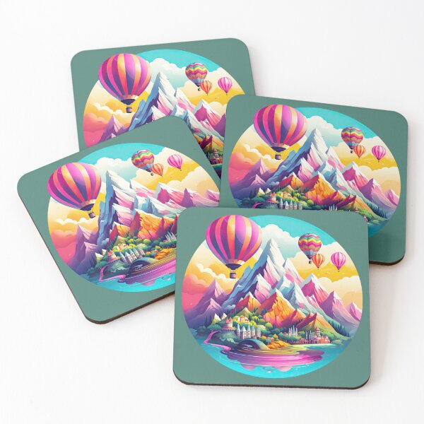 Item preview, Up, Up, and Away: Hot Air Balloons Soar Amidst Vibrant Mountains! designed and sold by DaiInMetropolis.