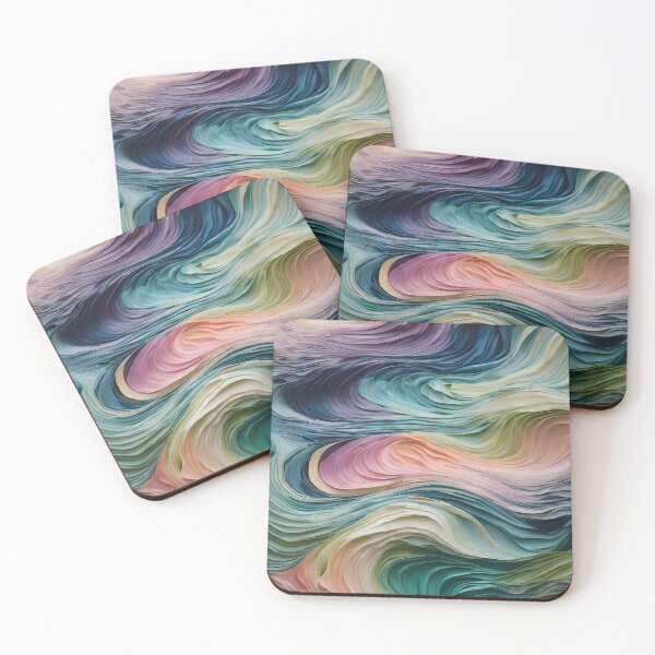 Item preview, Oleo Boreal-style wavy pattern in pastel colors designed and sold by Omarupattern51.