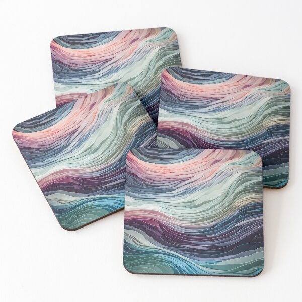 Item preview, Rustic Northern Sky-style wavy pattern in pastel colors designed and sold by Omarupattern51.