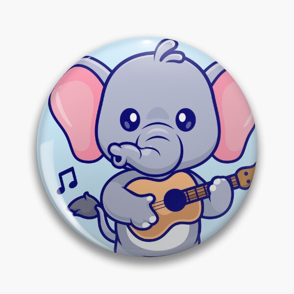 Item preview, Groovy Tunes: Cute Elephant Playing Guitar Cartoon Ico designed and sold by hjian8219.