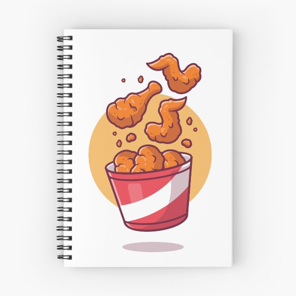 Item preview, Aerial Delights: Flying Fried Chicken with Bucket Cartoon designed and sold by hjian8219.