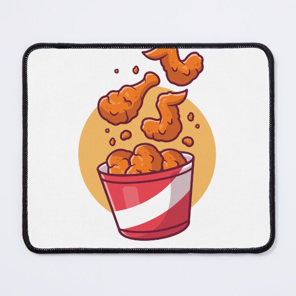 Item preview, Aerial Delights: Flying Fried Chicken with Bucket Cartoon designed and sold by hjian8219.