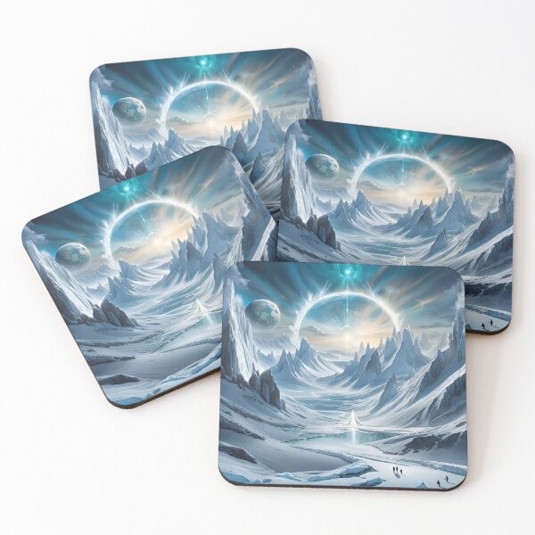 Item preview, "Epic Icy Adventure: Humans Amidst the Frozen Majesty" designed and sold by BuyArtMosaic.