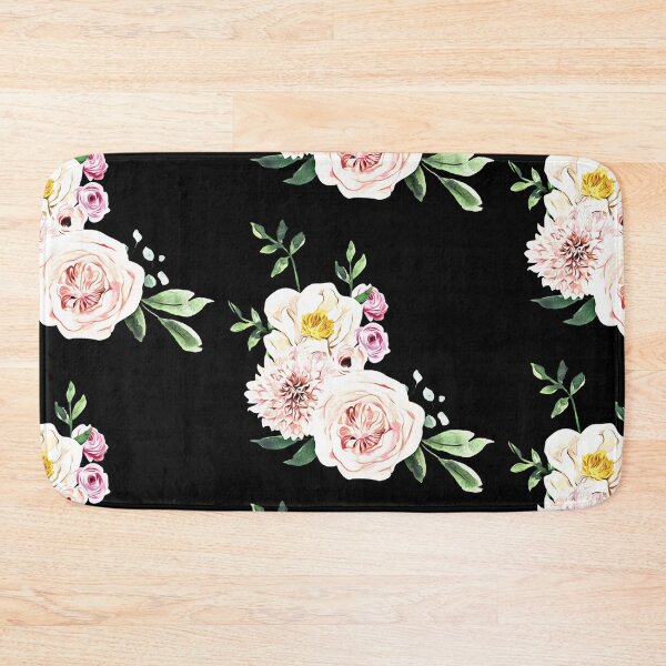 Item preview, Drawn artistic bouquet of flowers on black designed and sold by FlowerandDesing.