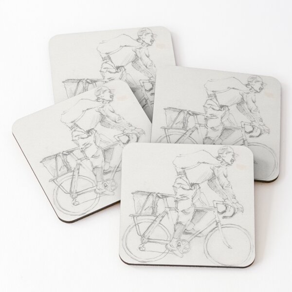 Item preview, Bike Messenger, Cyclist pencil sketch art designed and sold by akhir0.