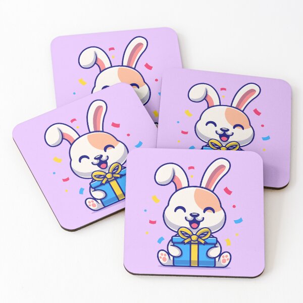 Item preview, Gift of Nature: Cute Rabbit with Gift Box Cartoon Icon designed and sold by hjian8219.