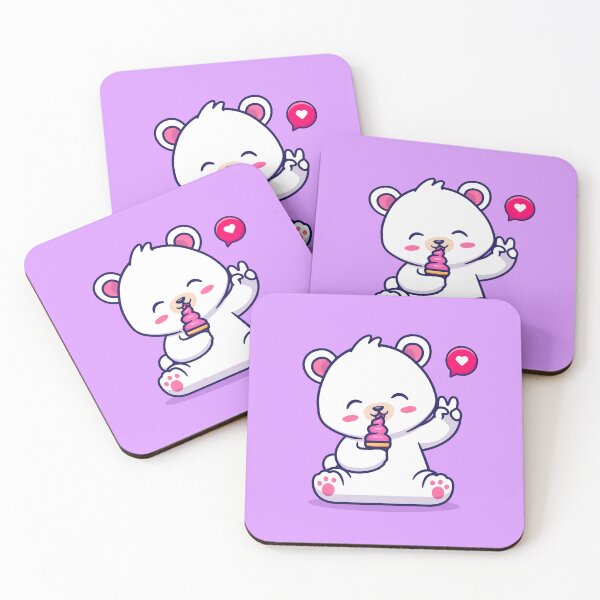 Item preview, Frosty Delights: Cute Polar Bear Enjoying an Ice Cream Cone designed and sold by hjian8219.
