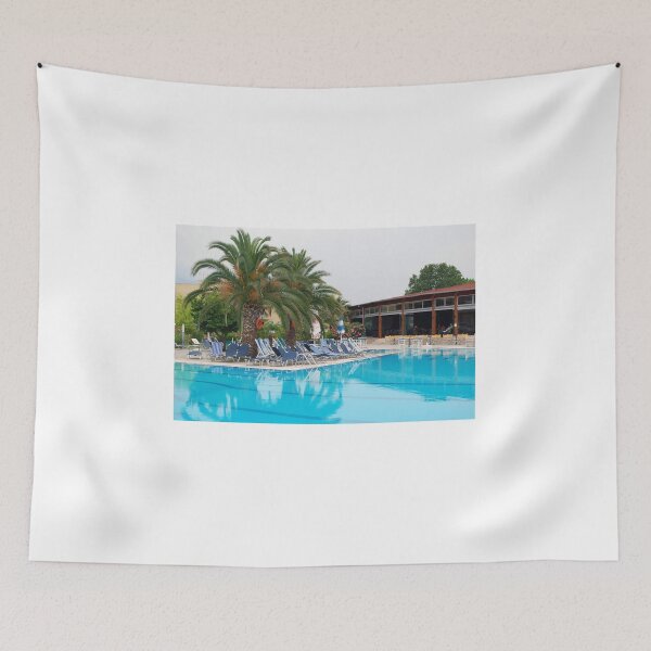 Item preview, Open swimming pool with palm tree designed and sold by goceris.